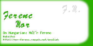 ferenc mor business card